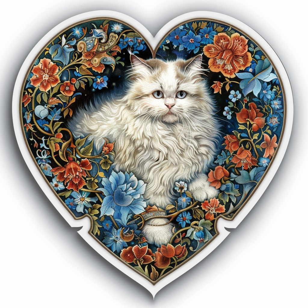 Sticker of a Persian Cat Expressive surreal Vinyl Decal Sticker for Car, Laptop, Tumbler and more # F016392