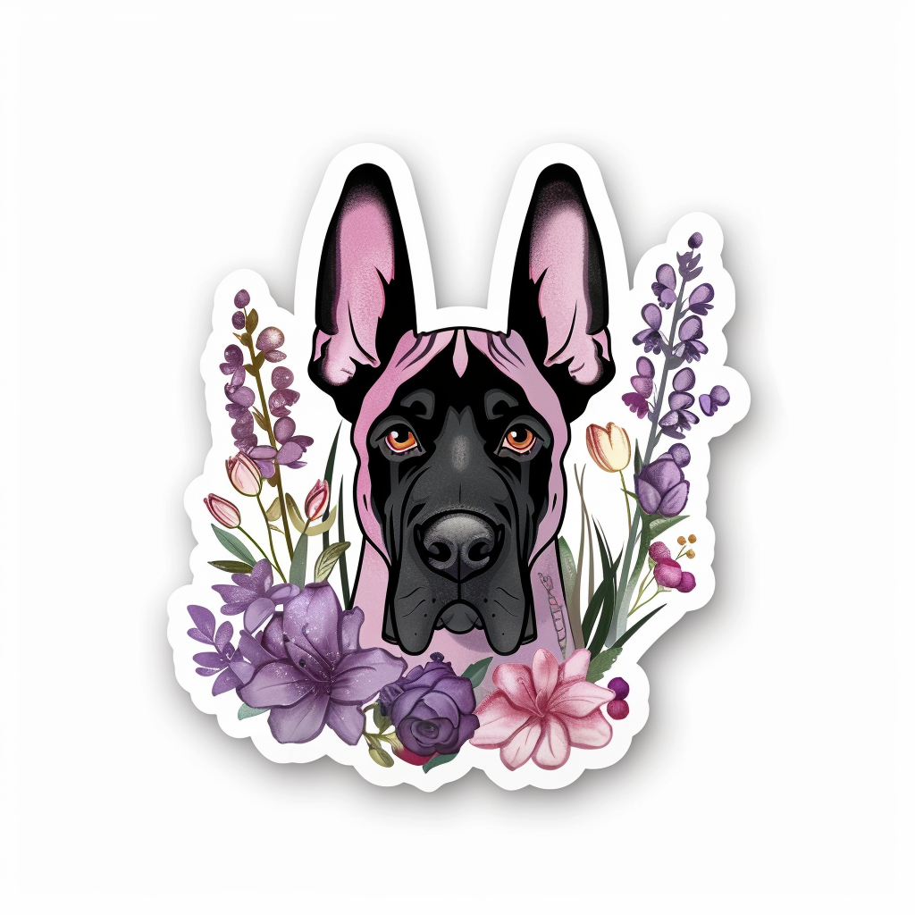Great Dane Dog Expressive surreal Vinyl Decal Sticker for Car, Laptop, Tumbler and more # F022841