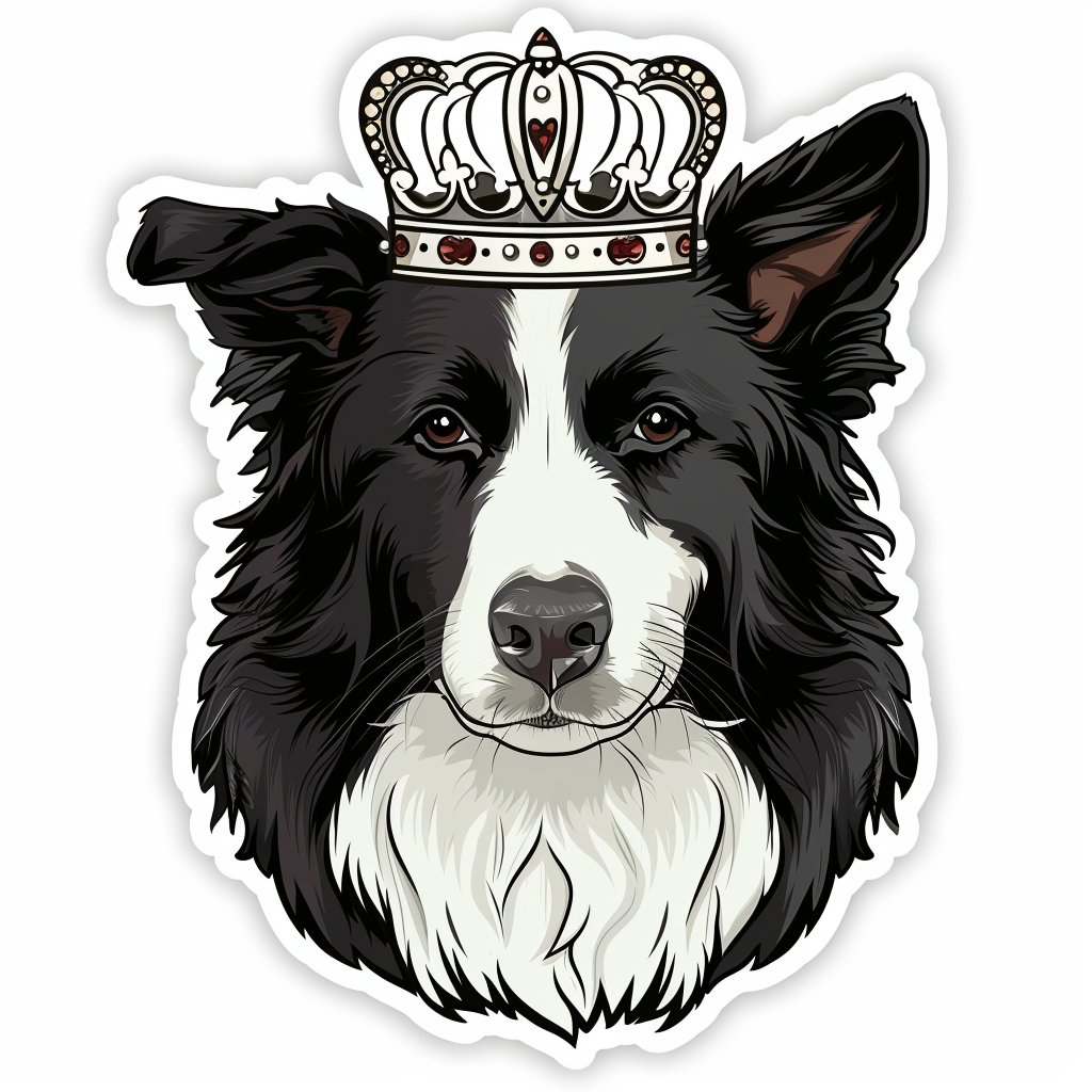 Border Collie Dog majestic Expressive surreal Vinyl Decal Sticker for Car, Laptop, Tumbler and more # F021763-4" x 4"