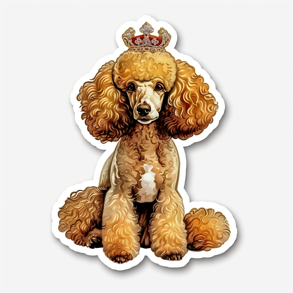 Poodle Dog crowned Vinyl Decal Sticker for Car, Laptop, Tumbler and more # F012579