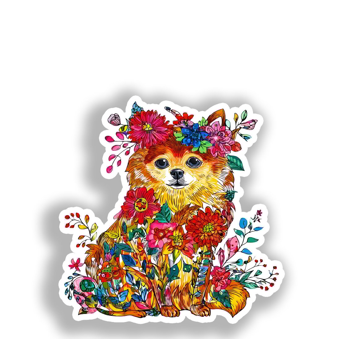 Pomeranian Dog Vinyl Decal Sticker for Car, Laptop, Tumbler and more # A017311-4" x 4"