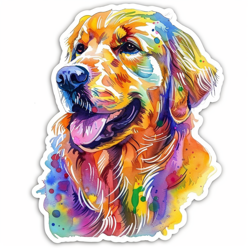 Golden Retriever Dog Vinyl Decal Sticker for Car, Laptop, Tumbler and more # F010567