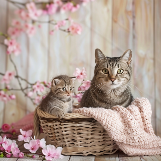 Adorable Cats in basket portrait  Vinyl Decal Sticker for Car, Laptop, Tumbler and more # F021628-4" x 4"