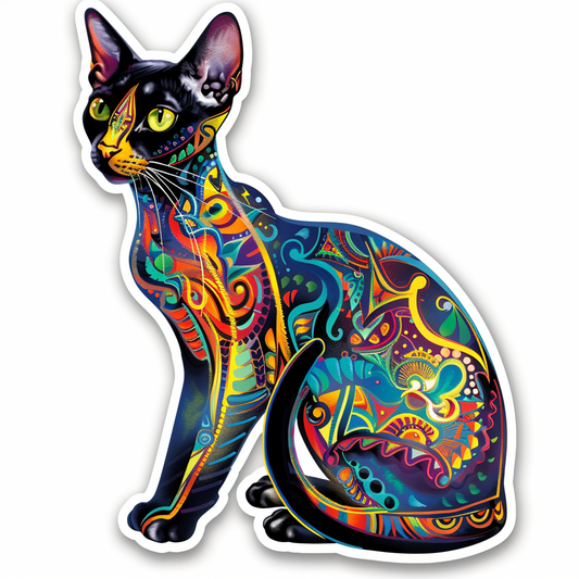 Abyssinian Cat astronaut majestic Expressive surreal Vinyl Decal Sticker for Car, Laptop, Tumbler and more # F021062-4" x 4"