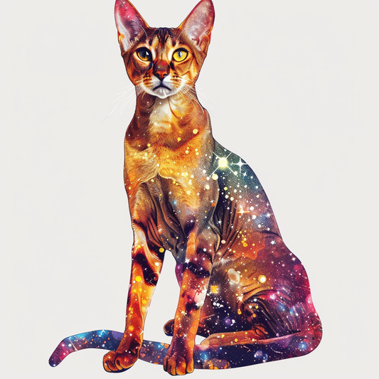 Abyssinian Cat astronaut majestic Expressive surreal Vinyl Decal Sticker for Car, Laptop, Tumbler and more # F021664-4" x 4"