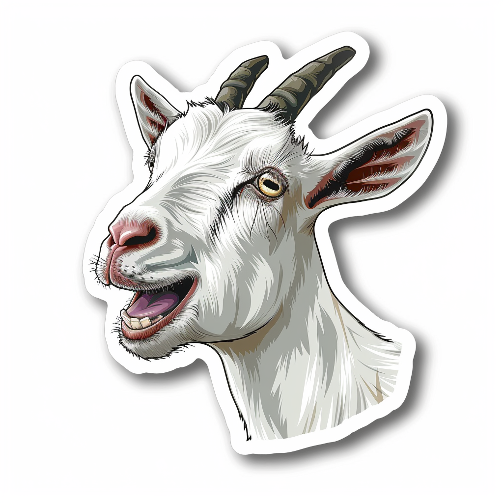 Goat majestic Expressive surreal Vinyl Decal Sticker for Car, Laptop, Tumbler and more # F020653-4" x 4"