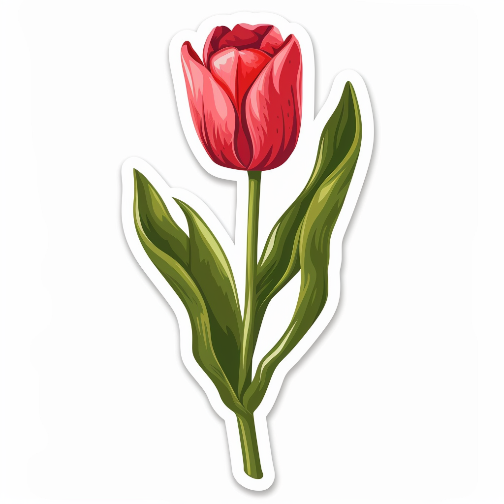 Sticker of a Tulip flower Vinyl Decal Sticker for Car, Laptop, Tumbler and more # F023431