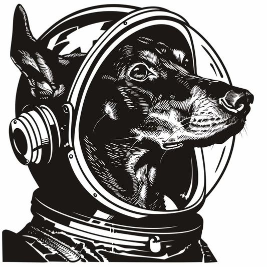 Cute and Adorable Doberman Pinscher Expressive surreal Vinyl Decal Sticker for Car, Laptop, Tumbler and more # F019296-4" x 4"