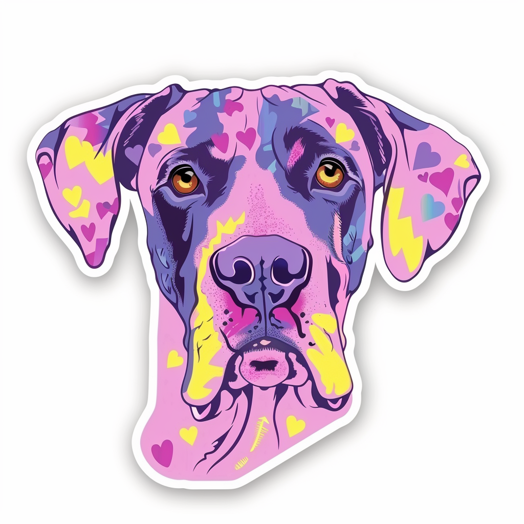 Great Dane Dog Expressive surreal Vinyl Decal Sticker for Car, Laptop, Tumbler and more # F022838