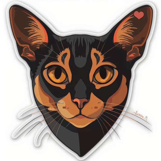 Abyssinian Cat astronaut majestic Expressive surreal Vinyl Decal Sticker for Car, Laptop, Tumbler and more # F021662-4" x 4"