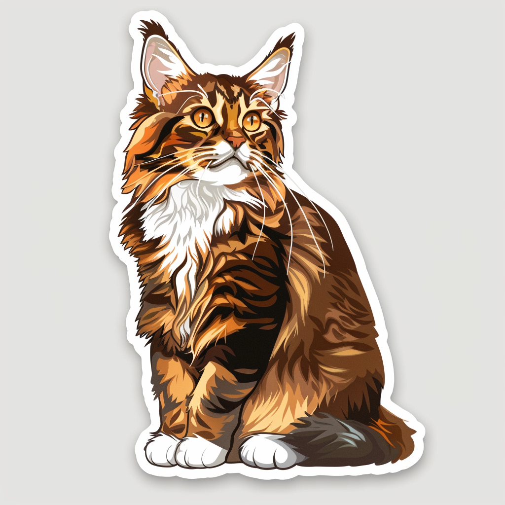 Maine Coon cat Vinyl Decal Sticker for Car, Laptop, Tumbler and more # F07896