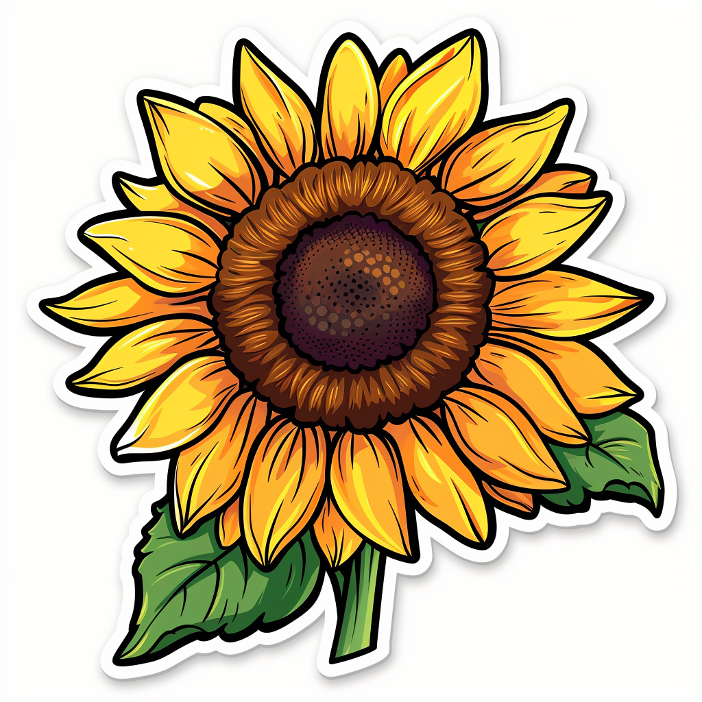 Sunflower flower majestic Expressive surreal Vinyl Decal Sticker for Car, Laptop, Tumbler and more # F023051