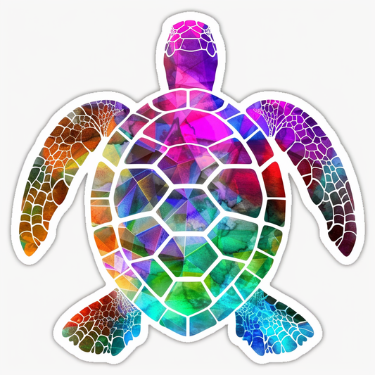 turtle majestic Expressive surreal Vinyl Decal Sticker for Car, Laptop, Tumbler and more # F022142-4" x 4"