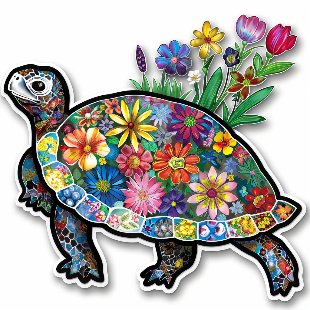 Sticker of a turtle majestic Expressive surreal Vinyl Decal Sticker for Car, Laptop, Tumbler and more # F022009