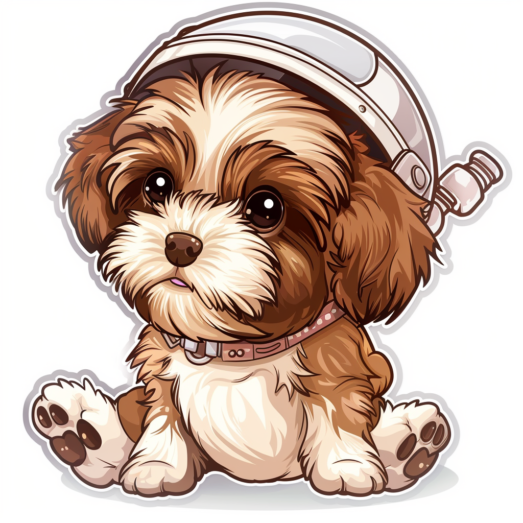 Adorable Shih Tzu Dog Expressive surreal Vinyl Decal Sticker for Car, Laptop, Tumbler and more # F018149