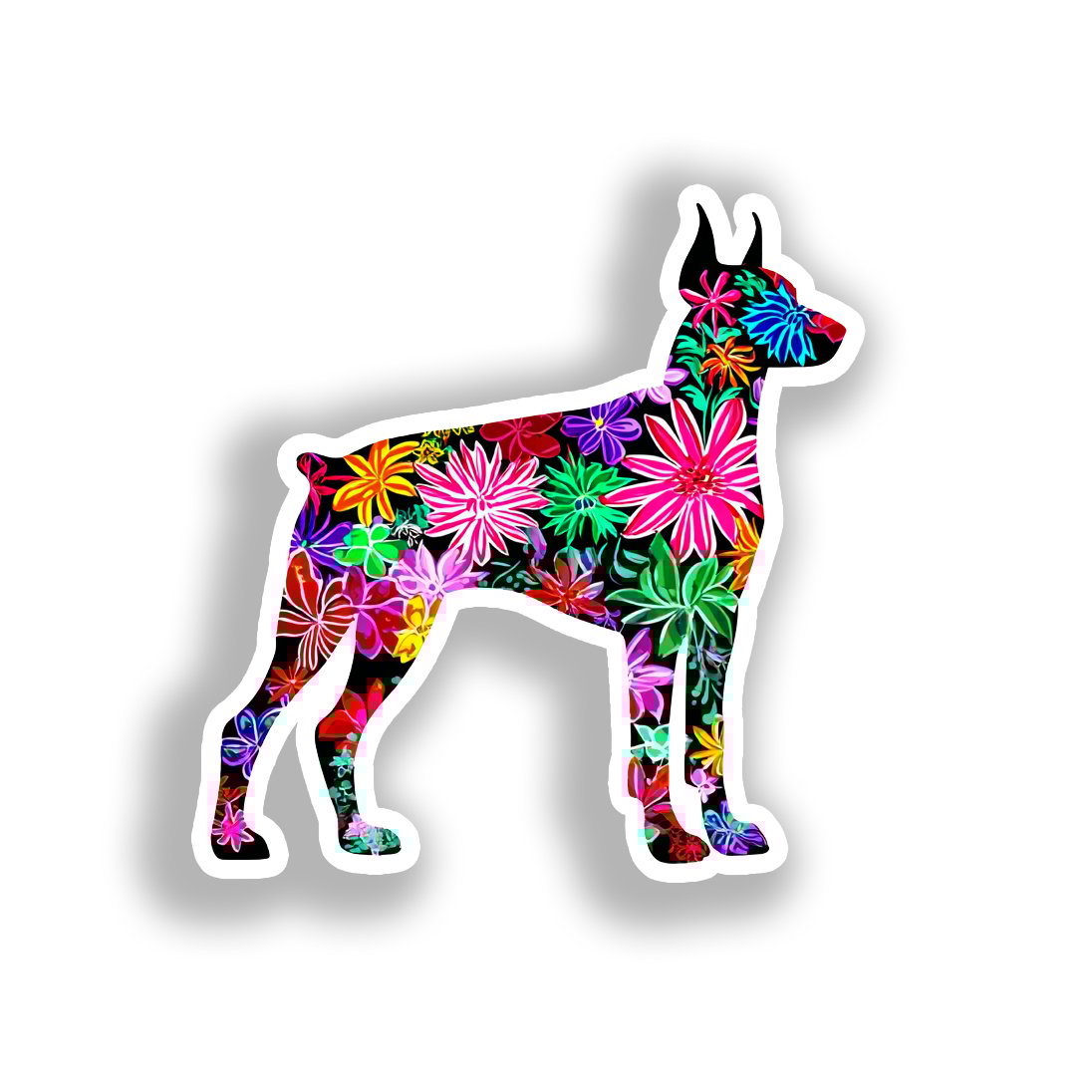 Doberman Pnscher Dog Vinyl Decal Sticker for Car, Laptop, Tumbler and more # A019712-4" x 4"
