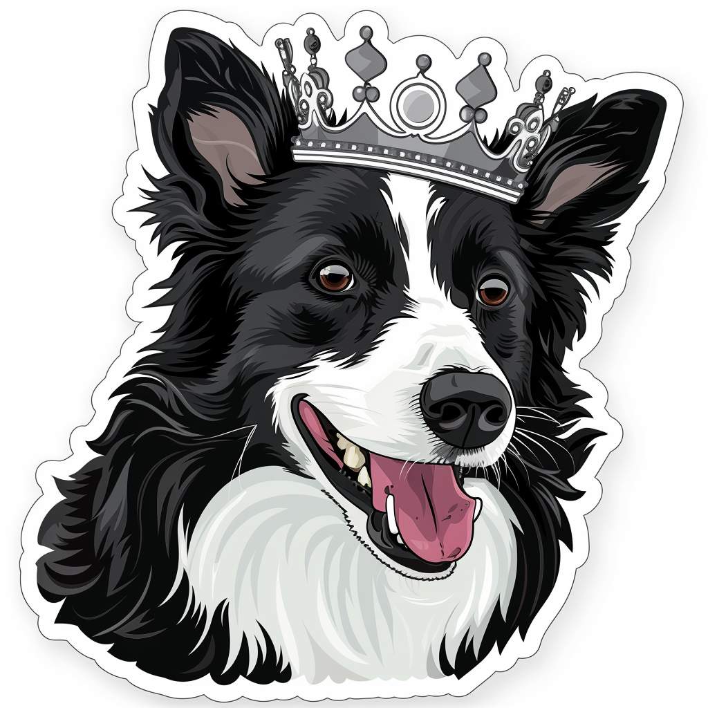 Border Collie Dog majestic Expressive surreal Vinyl Decal Sticker for Car, Laptop, Tumbler and more # F021759-4" x 4"