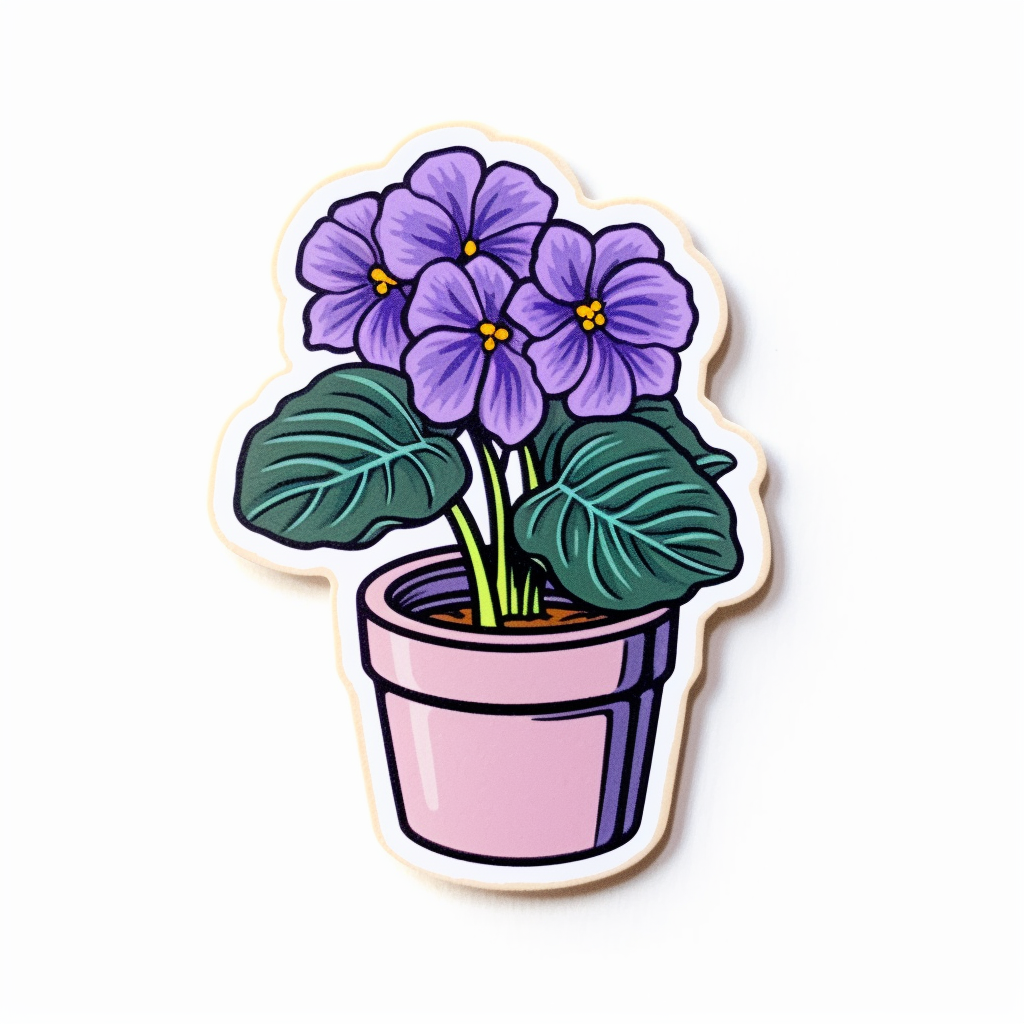 African Violet Plant Vinyl Decal Sticker for Car, Laptop, Tumbler and more # 0010104