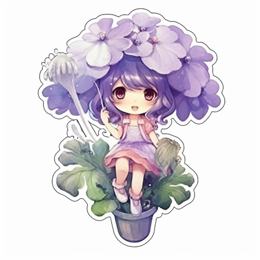 African Violet Plant Vinyl Decal Sticker for Car, Laptop, Tumbler and more # 0010103