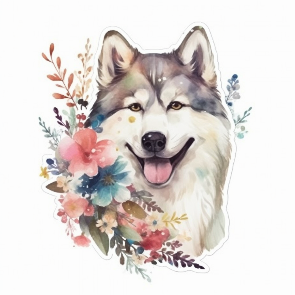 Alaskan Malamute Alaskan Malamute Dog Vinyl Decal Sticker for Car, Laptop, Tumbler and more # 009600