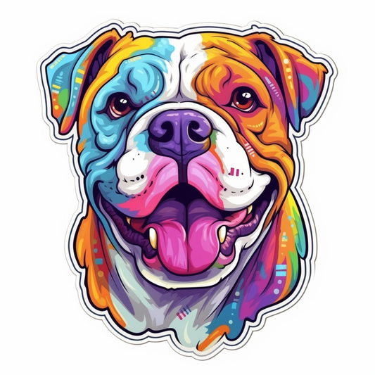 American Bulldog Dog Vinyl Decal Sticker for Car, Laptop, Tumbler and more # 0010124