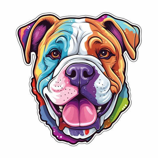 American Bulldog Dog Vinyl Decal Sticker for Car, Laptop, Tumbler and more # 0010132