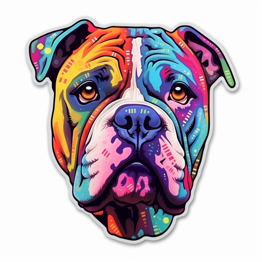 American Bulldog Dog Vinyl Decal Sticker for Car, Laptop, Tumbler and more # 0010128
