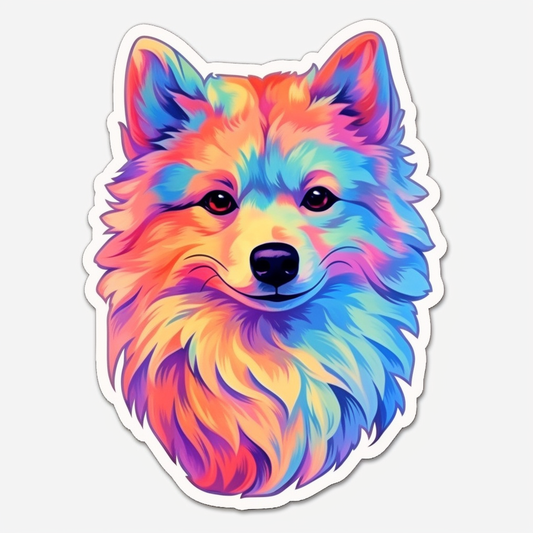 American Eskimo Dog Vinyl Decal Sticker for Car, Laptop, Tumbler and more # 0010234