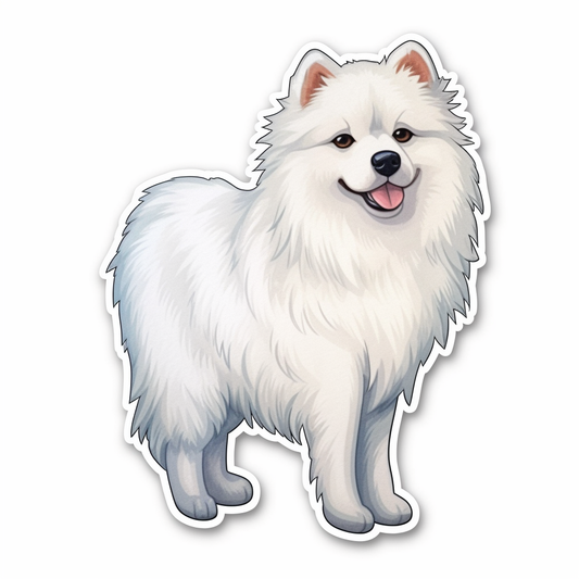 American Eskimo Dog Vinyl Decal Sticker for Car, Laptop, Tumbler and more # 0010226