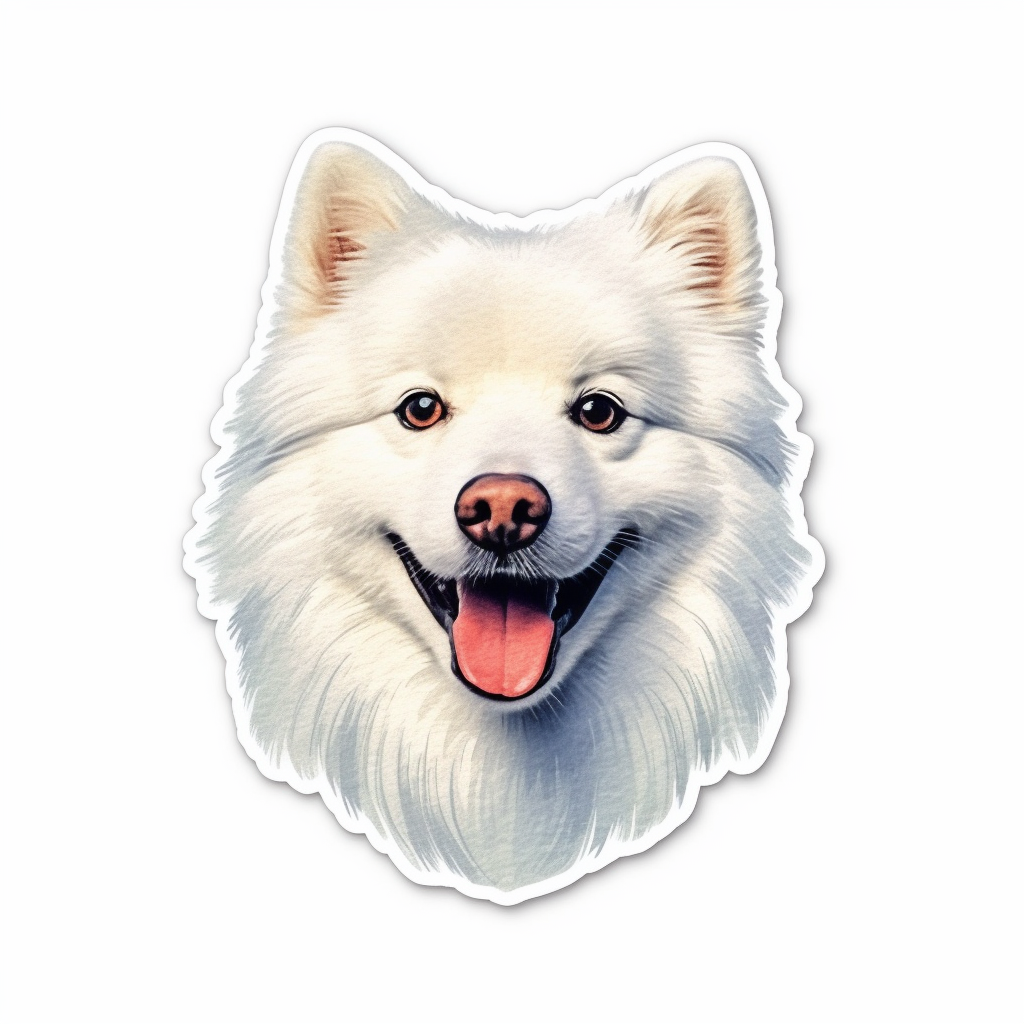 American Eskimo Dog Vinyl Decal Sticker for Car, Laptop, Tumbler and more # 0010230
