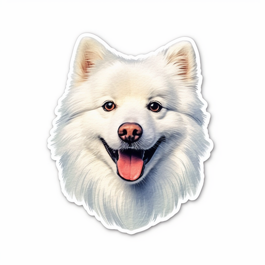 American Eskimo Dog Vinyl Decal Sticker for Car, Laptop, Tumbler and more # 0010230