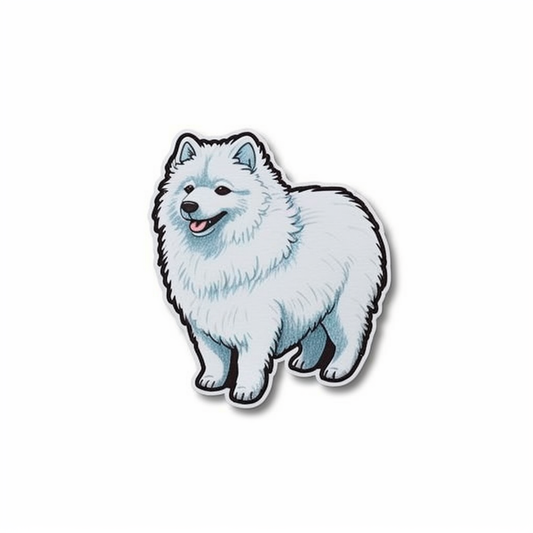 American Eskimo Dog Vinyl Decal Sticker for Car, Laptop, Tumbler and more # 0010229