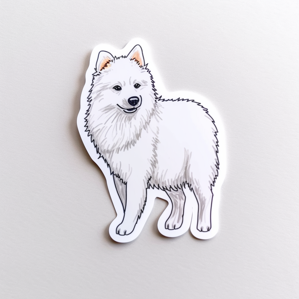 American Eskimo Dog Vinyl Decal Sticker for Car, Laptop, Tumbler and more # 0010244