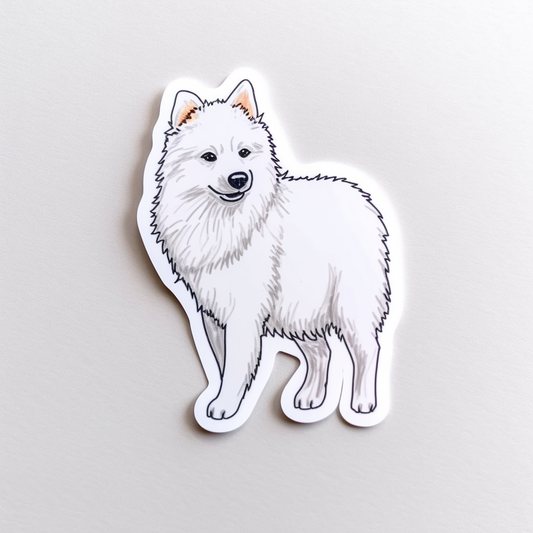 American Eskimo Dog Vinyl Decal Sticker for Car, Laptop, Tumbler and more # 0010244