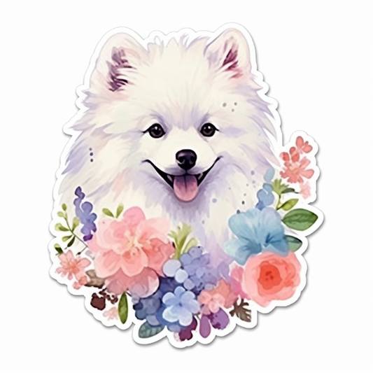 American Eskimo Dog Vinyl Decal Sticker for Car, Laptop, Tumbler and more # 0010240