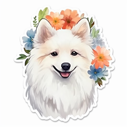 American Eskimo Dog Vinyl Decal Sticker for Car, Laptop, Tumbler and more # 0010239