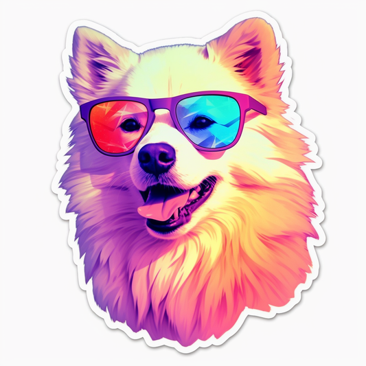 American Eskimo Dog Vinyl Decal Sticker for Car, Laptop, Tumbler and more # 0010243