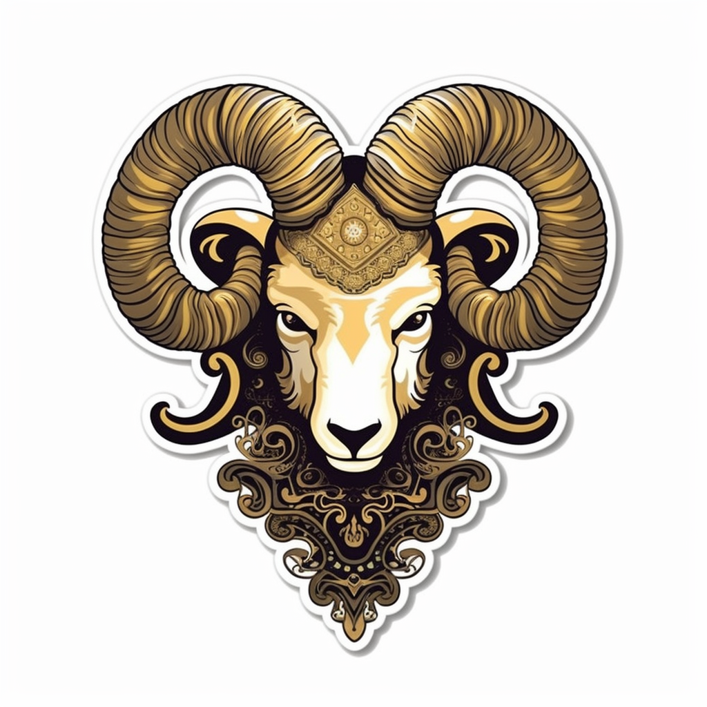 Aries Aries ram symbol Vinyl Decal Sticker for Car, Laptop, Tumbler and more # 0010322