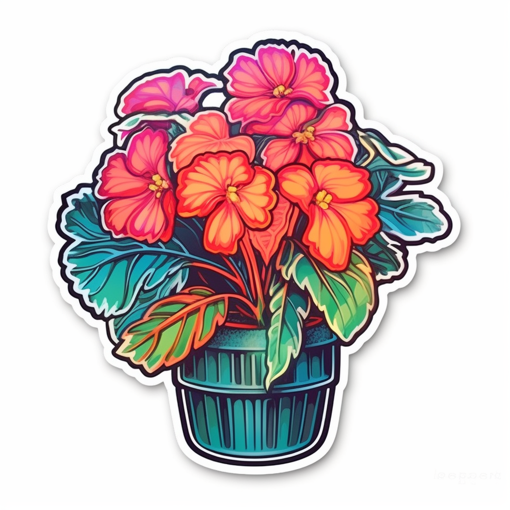 Begonia Plant Vinyl Decal Sticker for Car, Laptop, Tumbler and more # 0010342
