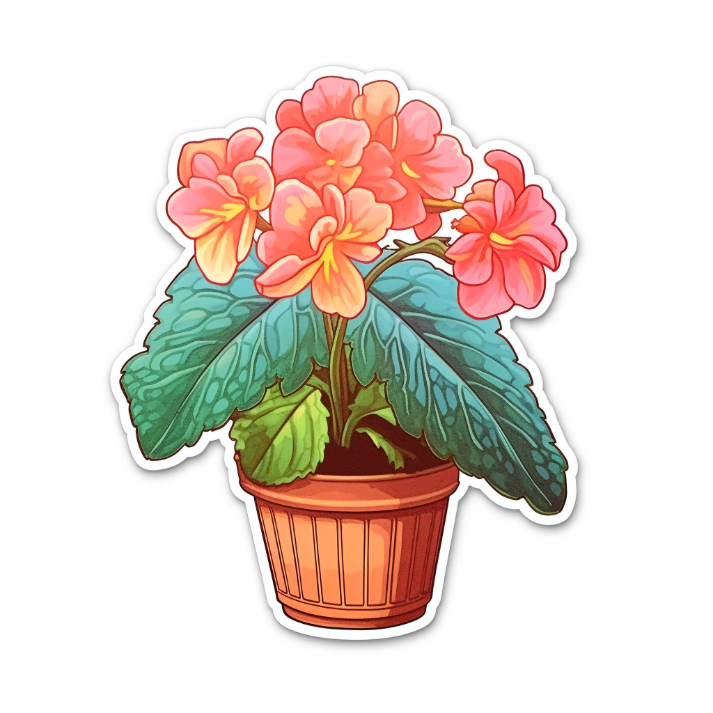 Begonia Plant Vinyl Decal Sticker for Car, Laptop, Tumbler and more # 0010389