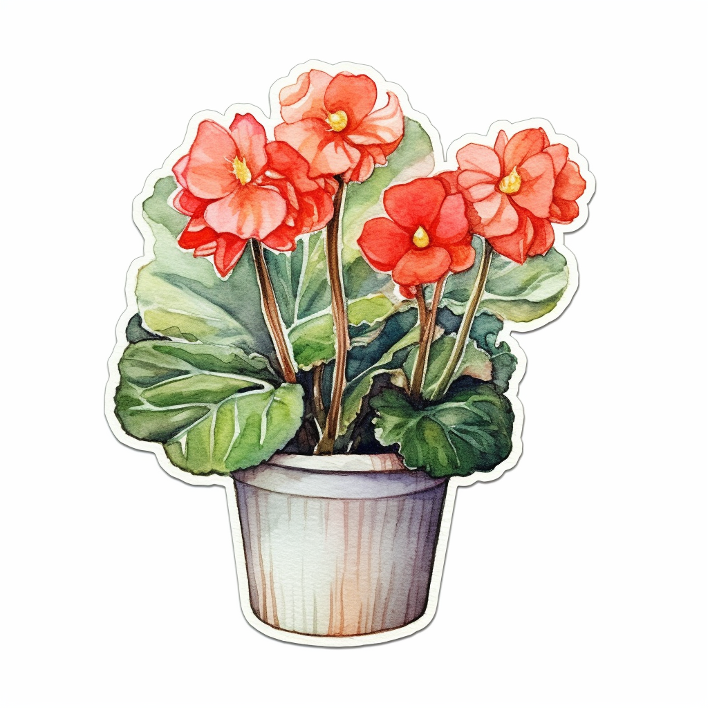 Begonia Plant Vinyl Decal Sticker for Car, Laptop, Tumbler and more # 0010440
