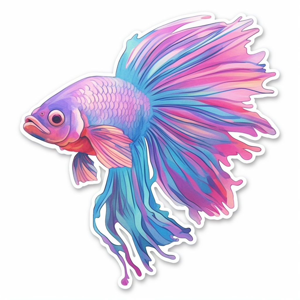 Bettas Fish Vinyl Decal Sticker for Car, Laptop, Tumbler and more # 0010408