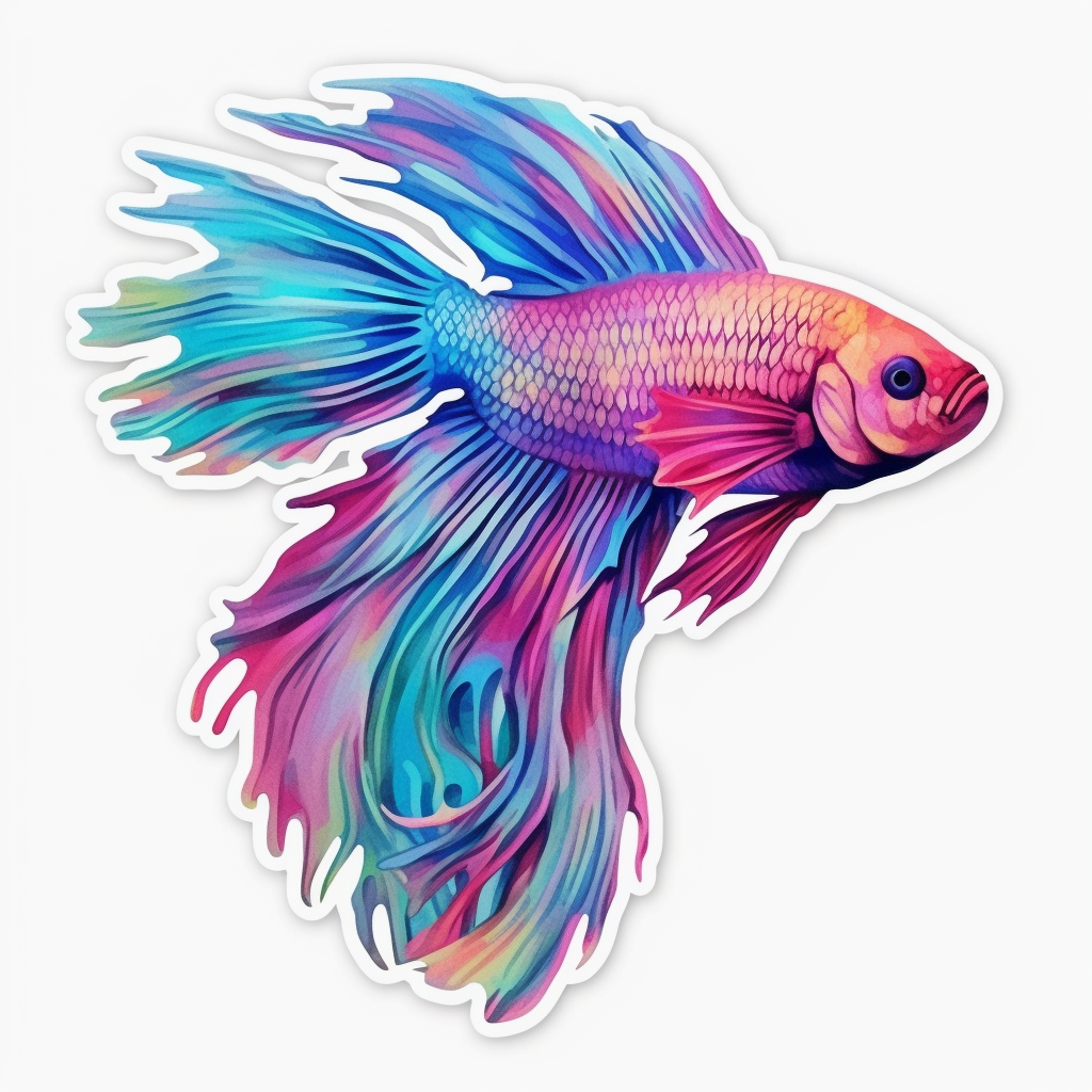 Bettas Fish Vinyl Decal Sticker for Car, Laptop, Tumbler and more # 0010347