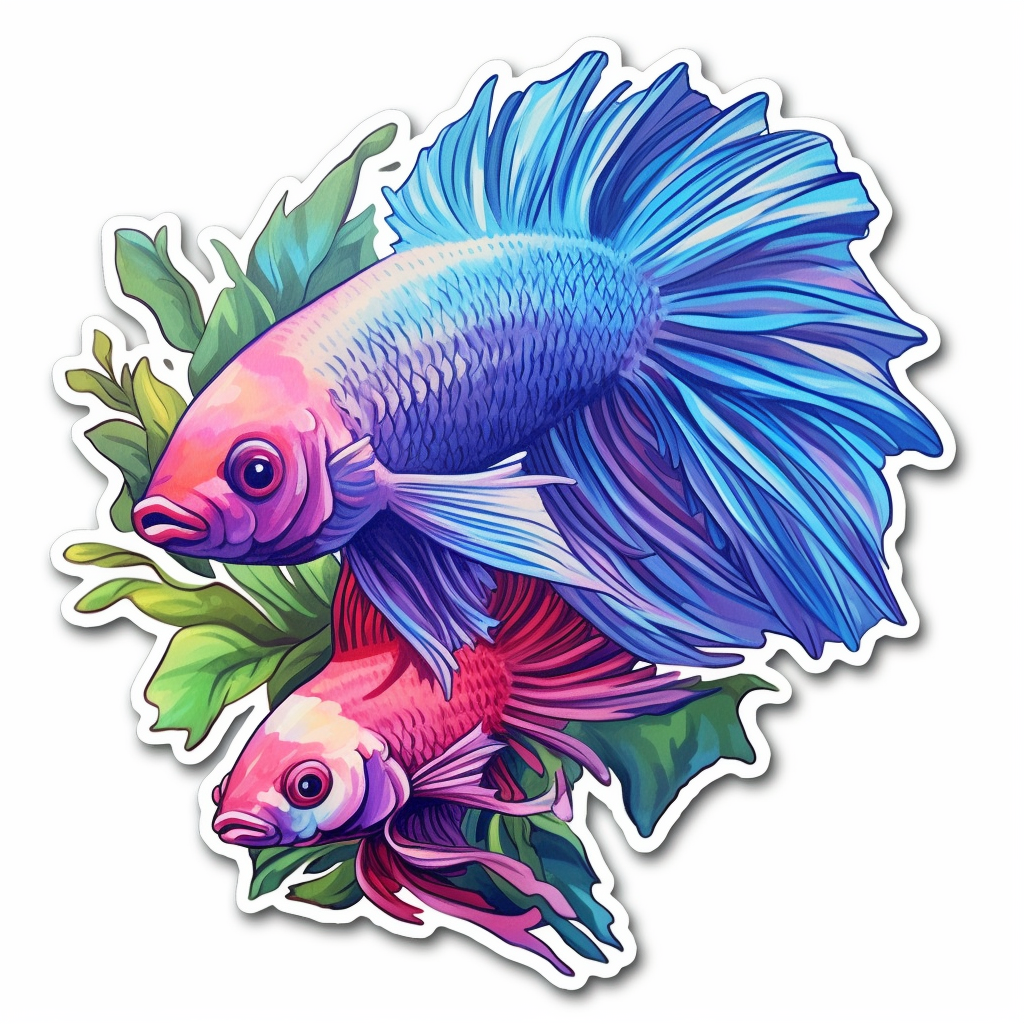 Bettas Fish Vinyl Decal Sticker for Car, Laptop, Tumbler and more # 0010486