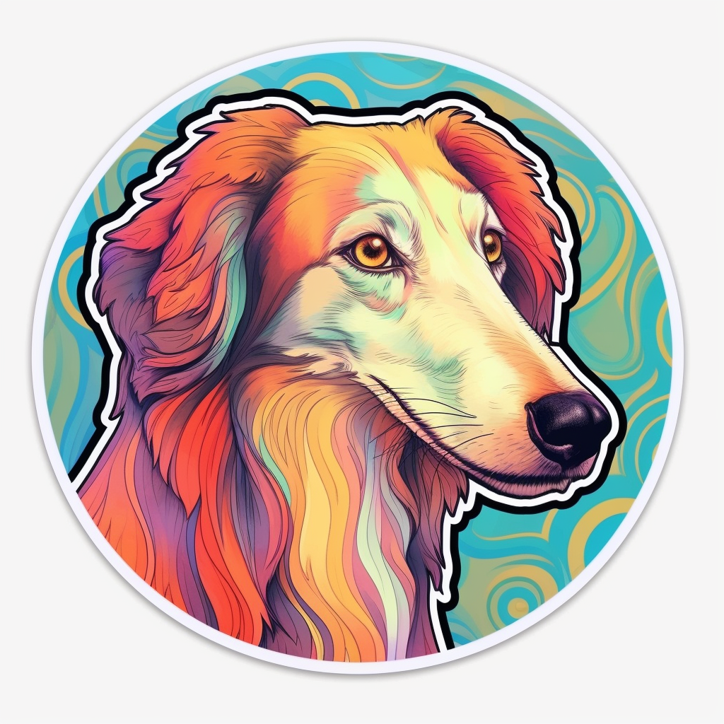 Borzoi Dog Vinyl Decal Sticker for Car, Laptop, Tumbler and more # 0010561