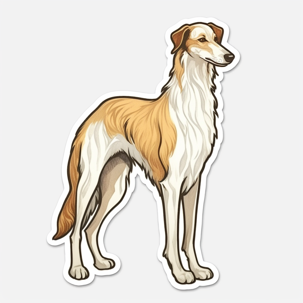 Borzoi Dog Vinyl Decal Sticker for Car, Laptop, Tumbler and more # 0010499