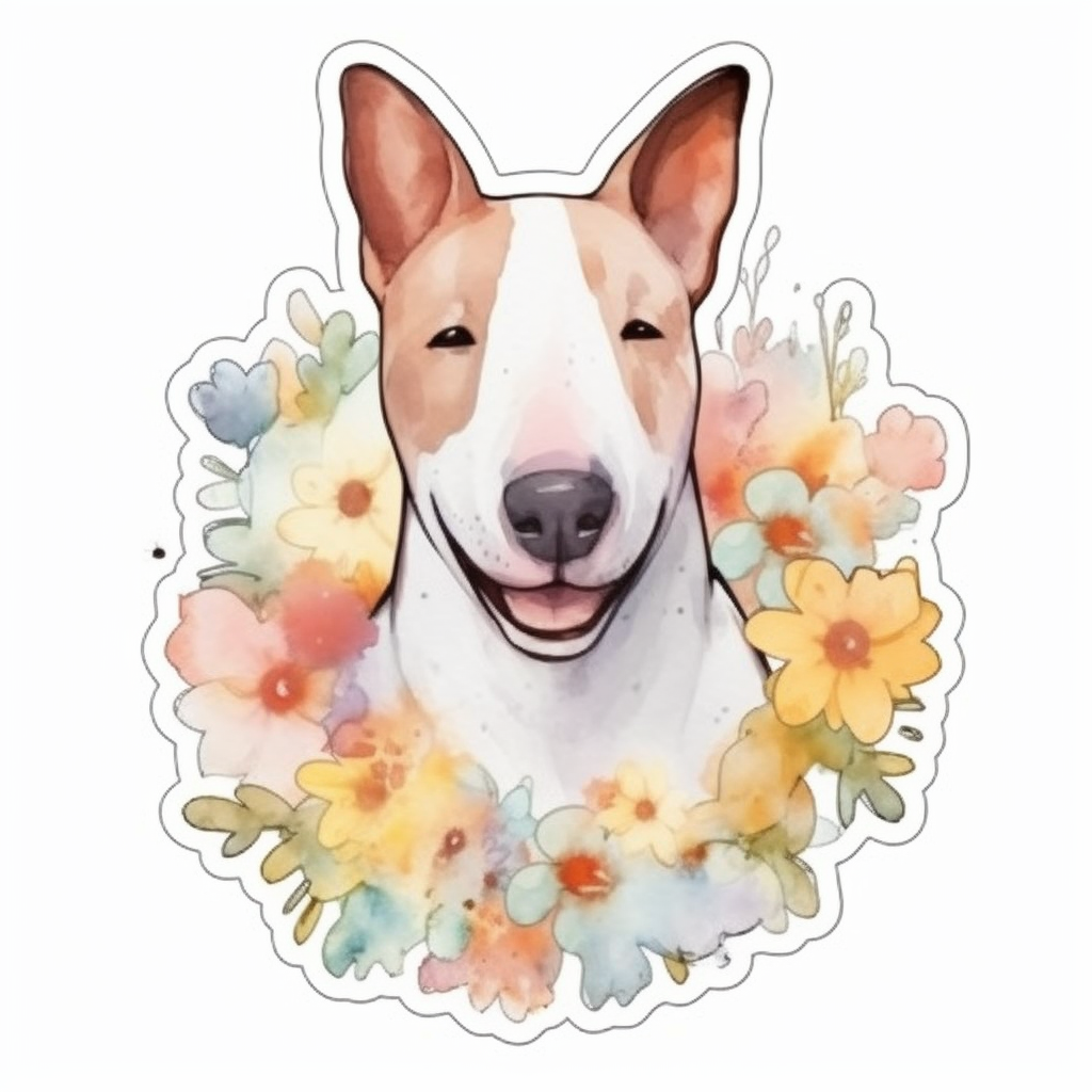 Bull Terrier Dog Vinyl Decal Sticker for Car, Laptop, Tumbler and more # 0010531