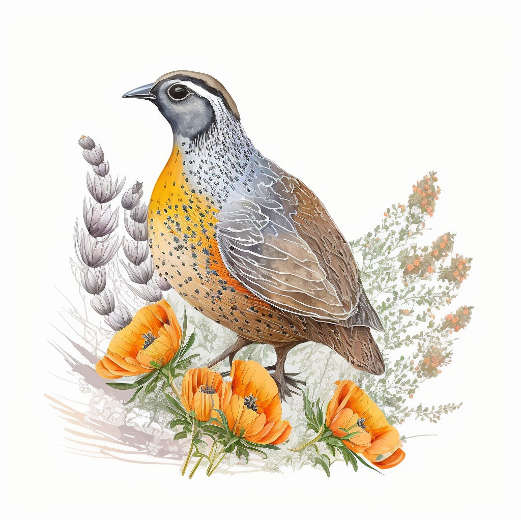 California Quail bird Poppy flower Vinyl Decal Sticker for Car, Laptop, Tumbler and more # 008274