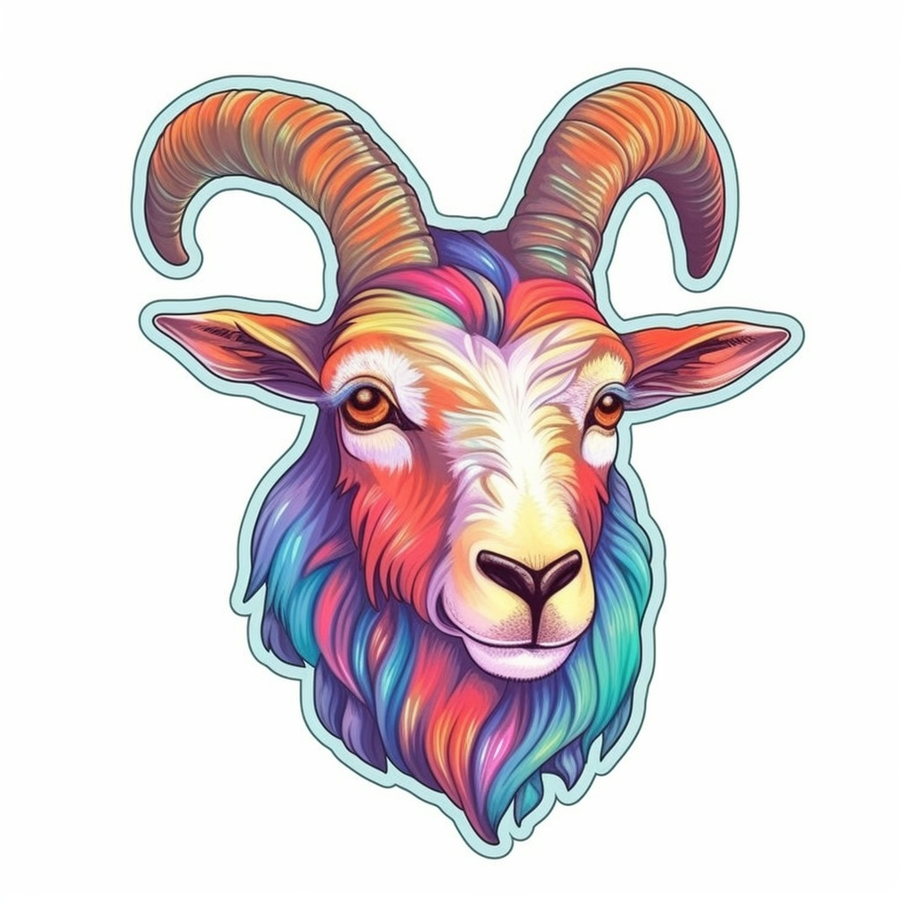 Capricorn goat symbol Vinyl Decal Sticker for Car, Laptop, Tumbler and more # 0010726