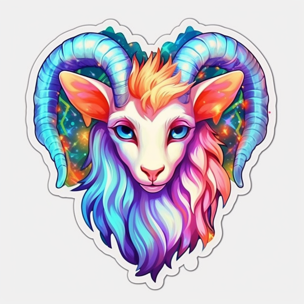 Capricorn goat symbol Vinyl Decal Sticker for Car, Laptop, Tumbler and more # 0010643